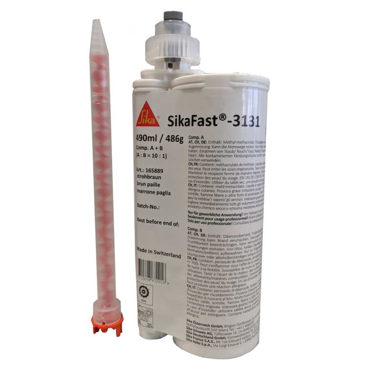 SikaFast 3131 (A + B) Schnellhärtender Zweikomponenten-Klebstoff 490 ml