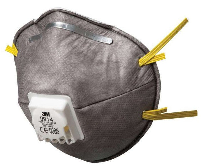 3M 9914 Einweg-Atemschutzmaske mit Aktivkohle für organische Dämpfe FFP1 NR D mit Ventil