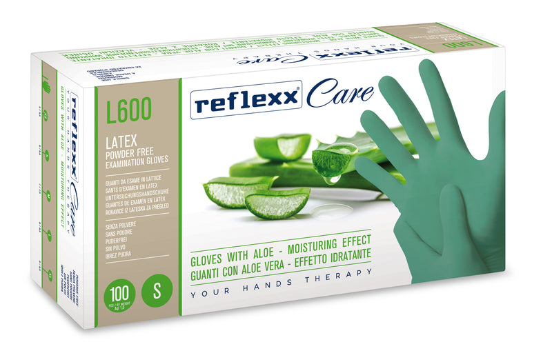 Latexhandschuhe mit Aloe Puderfrei Reflexx L600 XS-SML-XL 100 ST