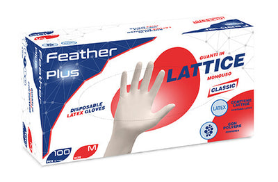 Handschuhe Latexhandschuh mit Puderfeder Plus 100 Stk. M - L - XL