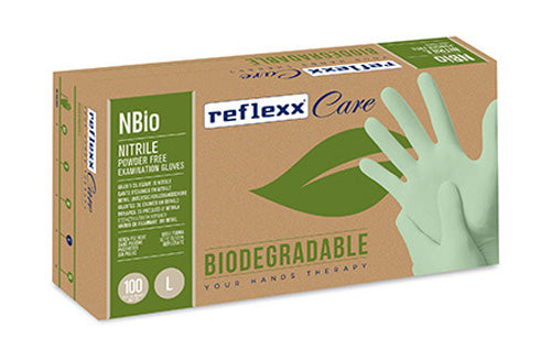 Biologisch abbaubare, puderfreie Nitrilhandschuhe Reflexx Nbio