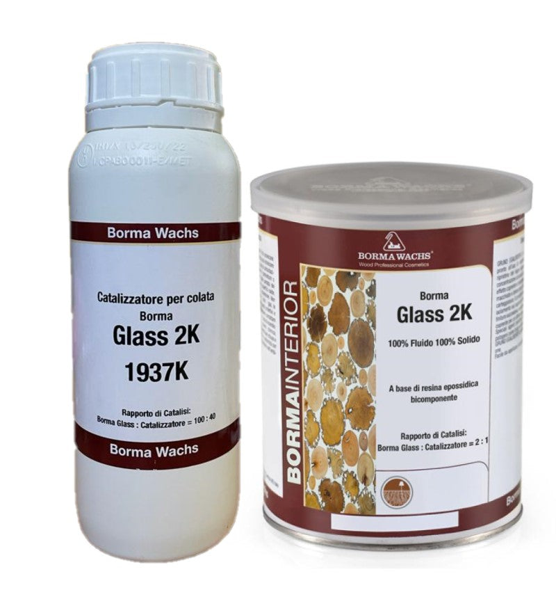 1kg Glaseffekt Epoxidharz Borma Glas 2k + 400gr Katalysator für Epoxidharz